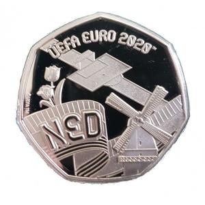 Реверс монеты Гибралтар, 20 пенсов, 2020, УЕФА Чемпионат Европы по футболу 2020 - Нидерланды /NED/