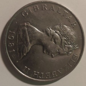 Аверс монеты Гибралтар, 1 крона, 1981, Свадьба Принца Чарльза и Леди Дианы