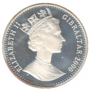 Аверс монеты Гибралтар, 1 крона, 2000, Жизнь Королевы-Матери - Коронация