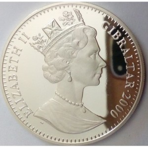 Аверс монеты Гибралтар, 1 крона, 2000, Жизнь Королевы-Матери - Победа 1945
