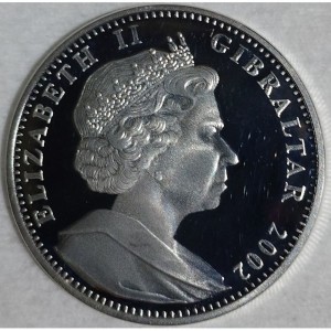Аверс монеты Гибралтар, 1 крона, 2002, 100 лет Кролику Питеру