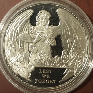 Реверс монеты Гибралтар, 1 крона, 2017, 100 лет битве при Ипре