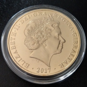 Аверс монеты Гибралтар, 1 крона, 2017, 100 лет Дому Виндзоров, Георг V