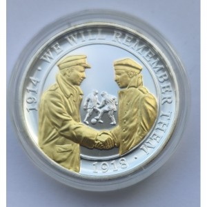 Реверс монеты Гибралтар, 1 крона, 2018, Мы будем помнить их - Рождественское перемирие