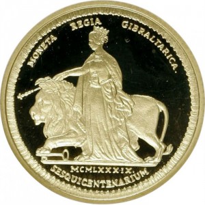 Реверс монеты Гибралтар, ½ соверена, 1989, Королевская чеканка