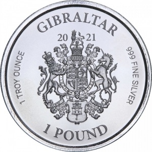 Аверс монеты Гибралтар, 1 фунт, 2021-2022, Юстиция /Brillant Uncirculated/