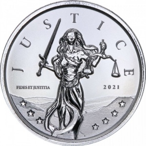 Реверс монеты Гибралтар, 1 фунт, 2021-2022, Юстиция /Brillant Uncirculated/