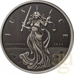 Реверс монеты Гибралтар, 1 фунт, 2021-2024, Юстиция /Antique/