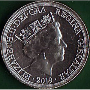 Аверс монеты Гибралтар, 1 соверен, 2019, Серебряный соверен