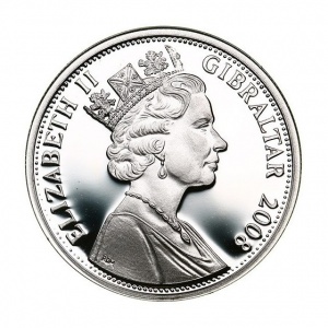Аверс монеты Гибралтар, 5 фунтов, 2008, Битва при Гастингсе
