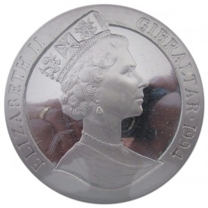 Аверс монеты Гибралтар, 40 крон, 1994, Твердый, как скала