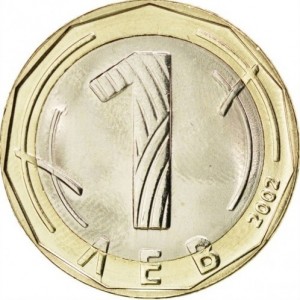 Реверс монеты Болгария, 1 лев, 2002
