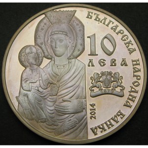Аверс монеты Болгария, 10 левов, 2014, Болгарские церкви и монастыри - Троянский монастырь