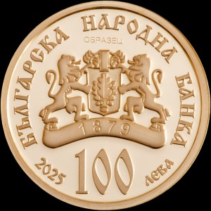Аверс монеты Болгария, 100 левов, 2025, Болгарская иконография - Святой Евфимий Тырновский