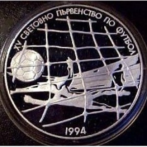 Реверс монеты Болгария, 500 левов, 1994, XV Чемпионат мира по футболу