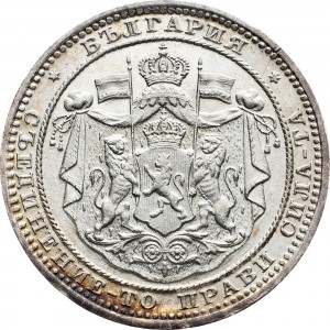 Аверс монеты Болгария, 1 лев, 1882