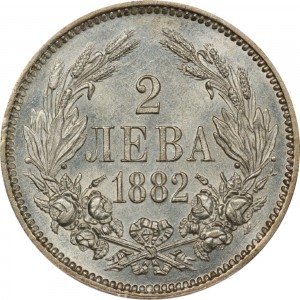 Реверс монеты Болгария, 2 лева, 1882