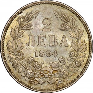 Реверс монеты Болгария, 2 лева, 1894