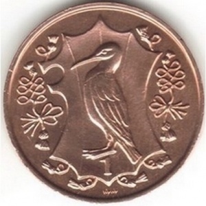 Реверс монеты Остров Мэн, 1 пенни, 1984, 500 лет Геральдической палате