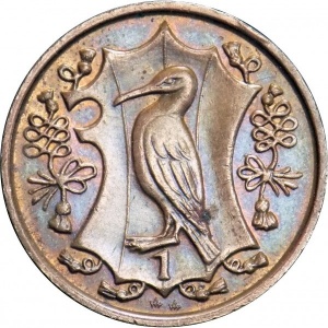 Реверс монеты Остров Мэн, 1 пенни, 1985-1987