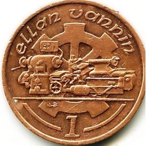 Реверс монеты Остров Мэн, 1 пенни, 1988-1995