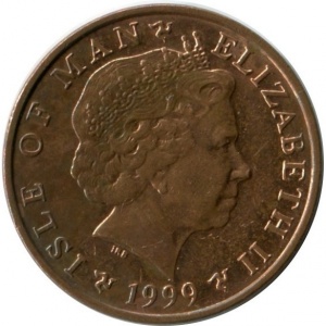 Аверс монеты Остров Мэн, 1 пенни, 1998-1999