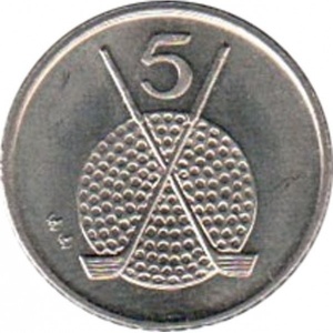 Реверс монеты Остров Мэн, 5 пенсов, 1994-1995