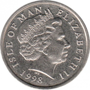 Аверс монеты Остров Мэн, 5 пенсов, 1998-1999