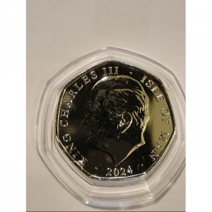 Аверс монеты Остров Мэн, 50 пенсов, 2024, Год инаугурации короля Карла III - Церемония открытия парламента