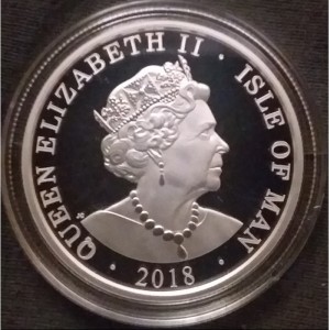 Аверс монеты Остров Мэн, 1 энжел, 2017-2021, Архангел Михаил