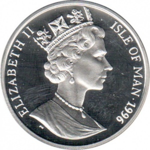Аверс монеты Остров Мэн, 10 евро, 1996, Испания - 10 лет членства в ЕС