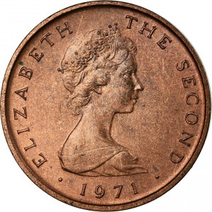 Аверс монеты Остров Мэн, ½ нового пенни, 1971-1975