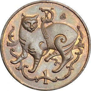 Реверс монеты Остров Мэн, 1 пенни, 1980-1983