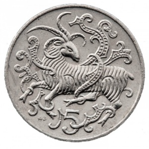 Реверс монеты Остров Мэн, 5 пенсов, 1980-1983