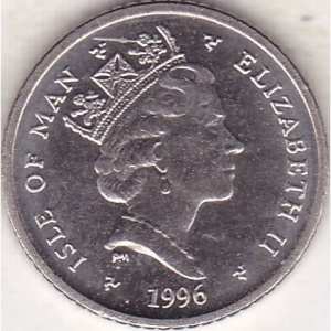 Аверс монеты Остров Мэн, 5 пенсов, 1996-1997