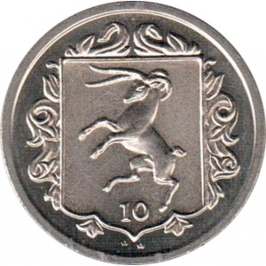 Реверс монеты Остров Мэн, 10 пенсов, 1985-1987