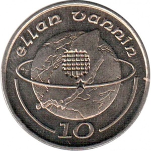 Реверс монеты Остров Мэн, 10 пенсов, 1988-1992