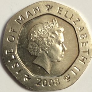 Аверс монеты Остров Мэн, 20 пенсов, 2004-2016
