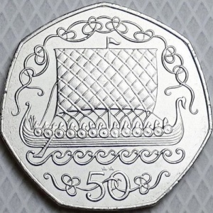 Реверс монеты Остров Мэн, 50 пенсов, 1980