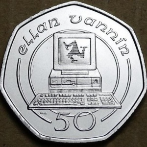 Реверс монеты Остров Мэн, 50 пенсов, 1988-1997