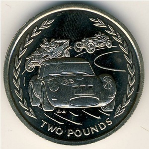 Реверс монеты Остров Мэн, 2 фунта, 1996-1997