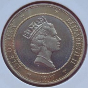 Аверс монеты Остров Мэн, 2 фунта, 1997