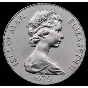 Аверс монеты Остров Мэн, 1 крона, 1979, 1000 лет Тинвальду - Шлюпка