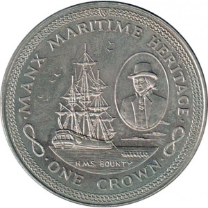 Реверс монеты Остров Мэн, 1 крона, 1982, Морское наследие - HMS Bounty