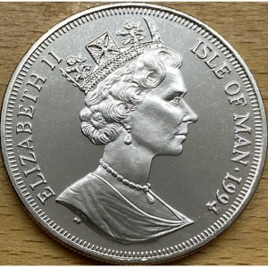 Аверс монеты Остров Мэн, 1 крона, 1994, 50 лет высадке в Нормандии 6 июня. Начало высадки