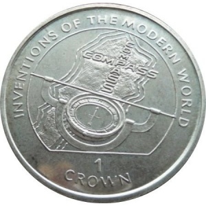 Реверс монеты Остров Мэн, 1 крона, 1996, Компас