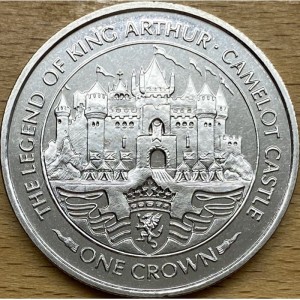Реверс монеты Остров Мэн, 1 крона, 1996, Легенда о Короле Артуре - Замок Камелот