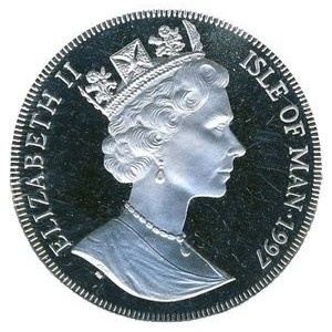 Аверс монеты Остров Мэн, 1 крона, 1997, Цветочные феи - Тюльпан