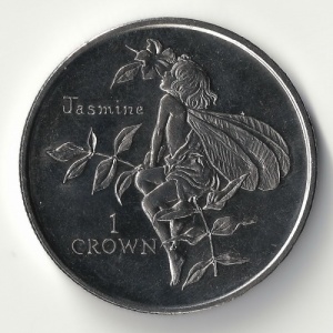 Реверс монеты Остров Мэн, 1 крона, 1997, Цветочные феи - Жасмин