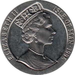 Аверс монеты Остров Мэн, 1 крона, 1998, Год тигра
